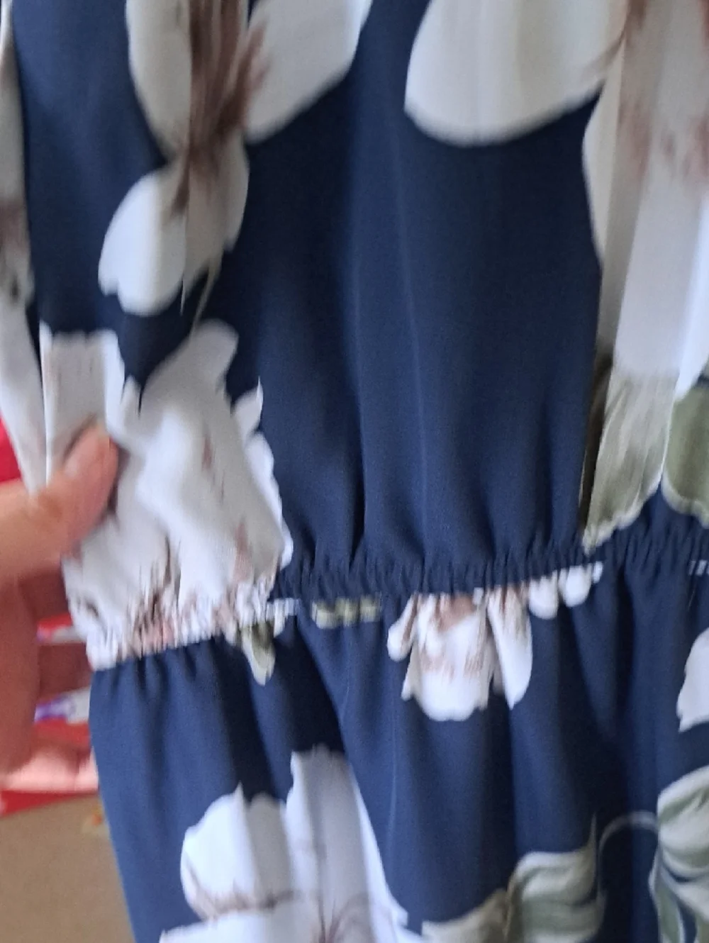 Dynamite Navy Floral Halter Midi Dress with White & Green Blooms - Picture 5 of 6